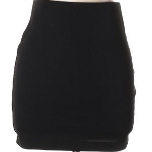 BCBGeneration Solid Black Stretch Mini Skirt